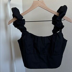 Abercrombie & Fitch Poplin Scrunch Strap Top